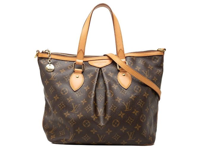 Sac à épaule Louis Vuitton Monogram Palermo PM Marron
