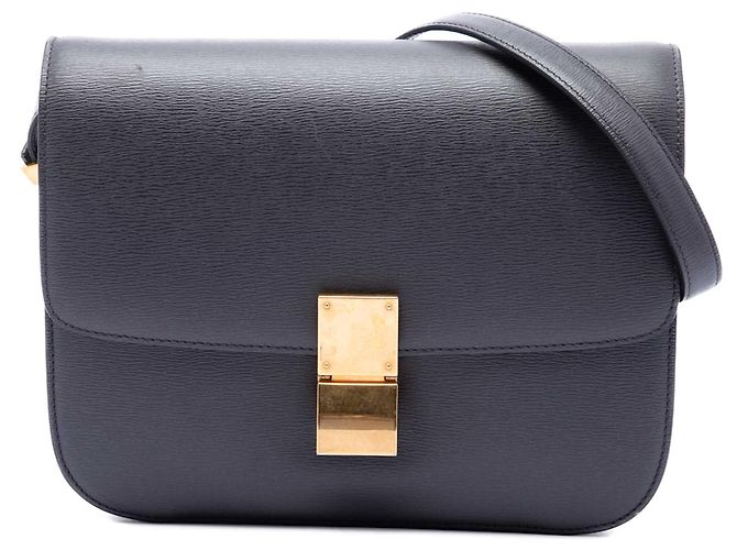 Céline Celine Black Medium Liege Calfskin Classic Box Noir