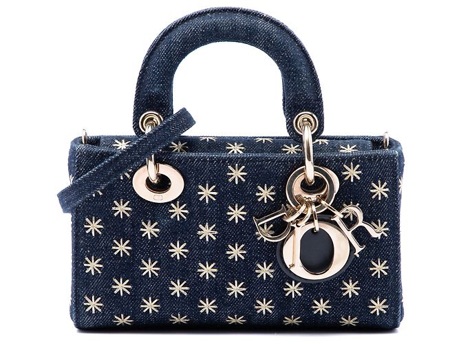 Autre Marque Dior Blue Micro Star Embroidered Denim Lady D Joy