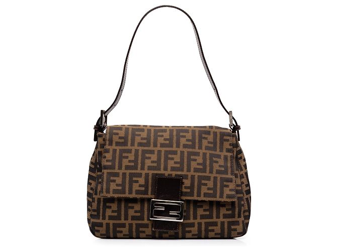 Fendi Brown Zucca Canvas Mamma Forever Marron