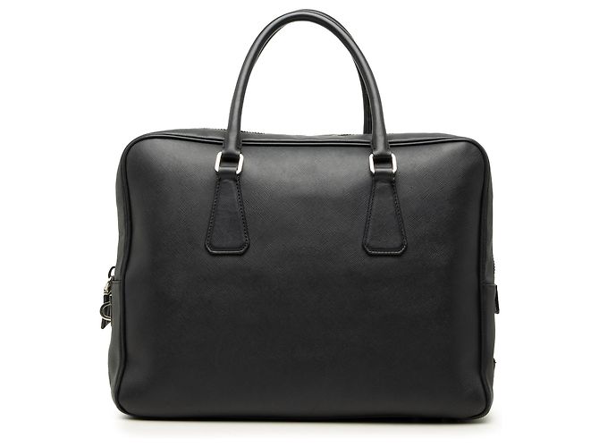 Mala de Negócios Prada em Saffiano Preta Preto