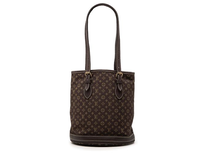 Louis Vuitton Brown Monogram Mini Lin Bucket PM Marrom Castanho escuro
