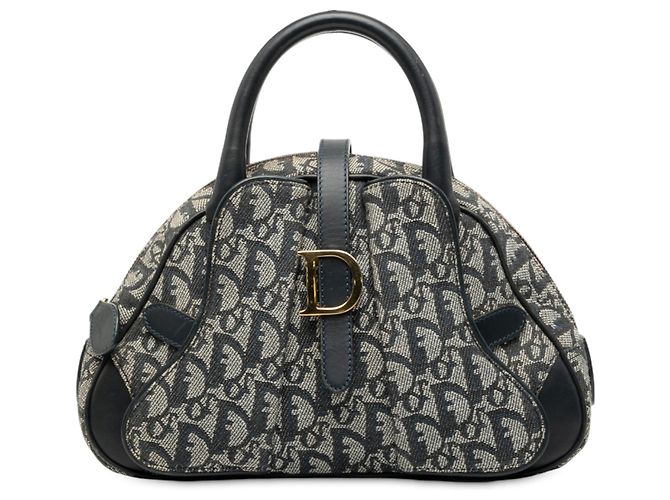 Sac Bowler Diorissimo Trotter Canvas Double Saddle Mini Bleu Dior