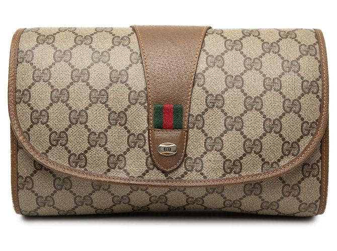 Clutch Gucci Beige GG Supreme Web