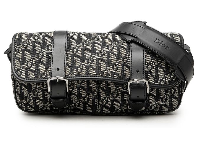 Autre Marque Bolsa Messenger com aba Diorissimo Trotter Canvas Azul Dior Azul marinho
