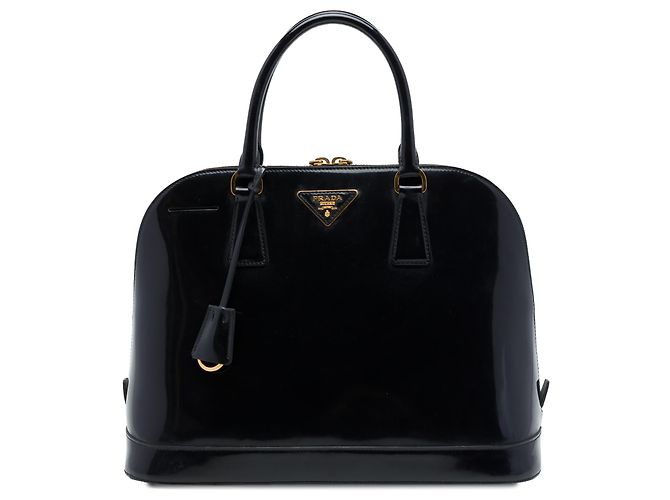 Sac Promenade Prada en cuir Spazzolato noir, taille Medium