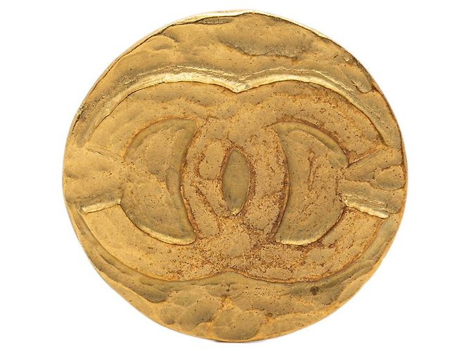 Chanel Coco Mark Runde Vintage-Brosche 94A Golden