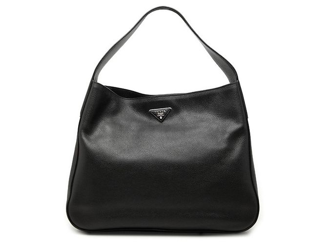 Sac à une épaule Prada avec plaque logo triangle Noir