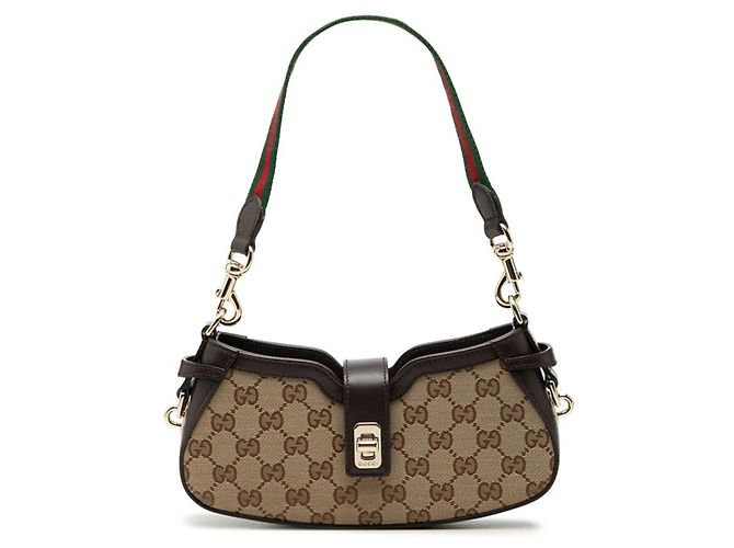 Bolsa Gucci GG Canvas Moonside Marrom Bege