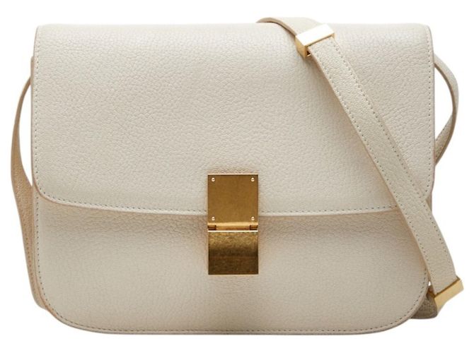 Céline Bolsa de ombro tiracolo Celine Classic Box Medium Branco
