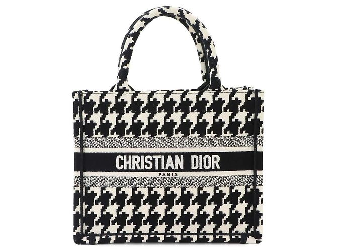 Borsa a mano Christian Dior Book Tote Small Nero Bianco