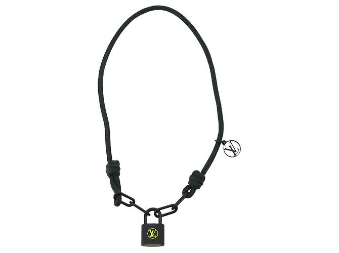 Louis Vuitton Lockit Armband mit silbernem Schloss Schwarz