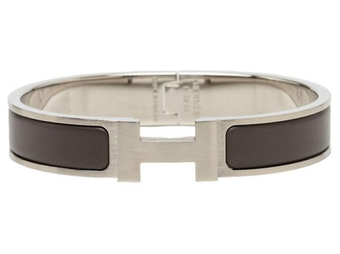 Hermès Hermes Click H PM Armband Braun Silber