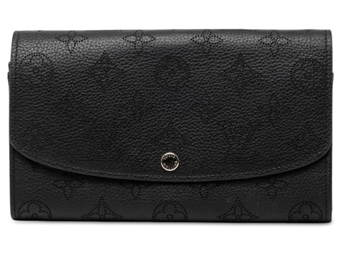 Louis Vuitton Monogram Mahina Portefeuille Iris Long Wallet Black