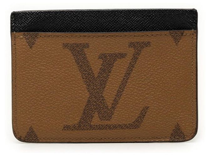 Louis Vuitton Monogram Giant Reverse Porte Cartes Brown Black
