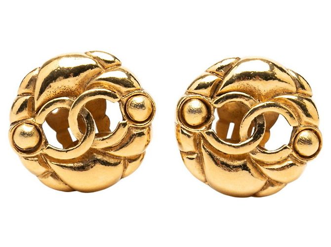 Pendientes de clip Chanel Coco Mark Dorado