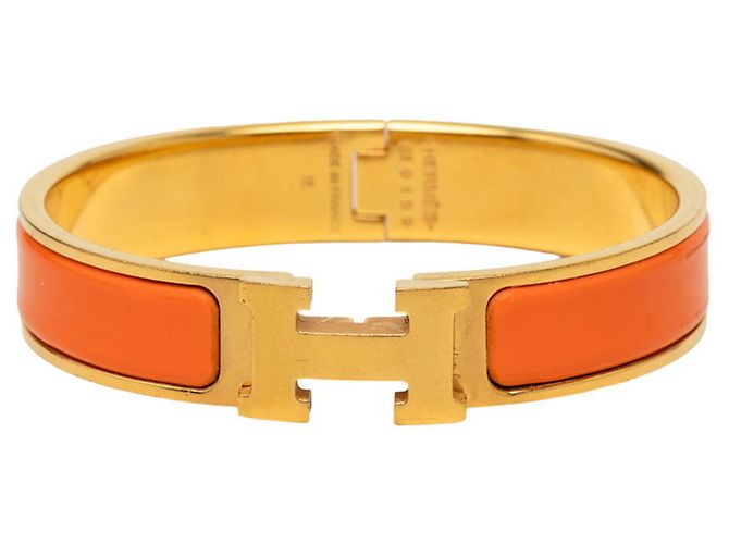 Hermès Pulsera Hermes Click H PM Dorado Naranja