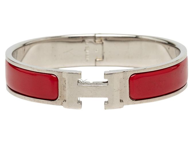 Hermès Hermes Click H PM Armband Silber Rot