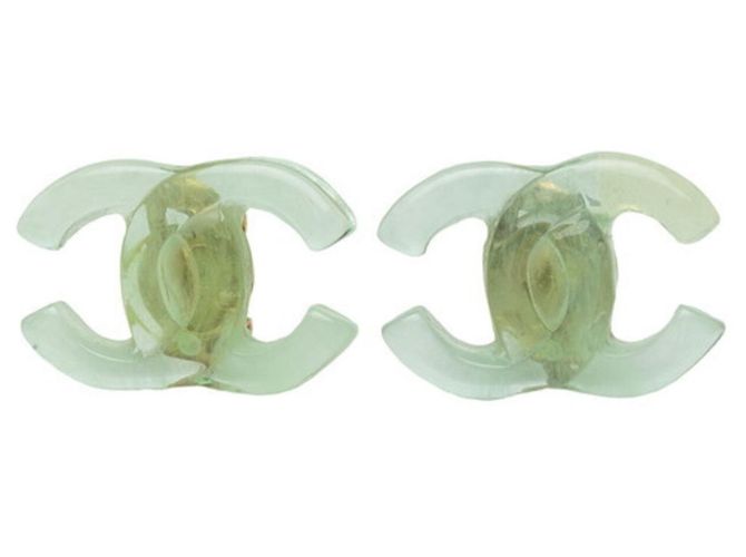 Orecchini a clip Chanel Coco Mark D'oro Verde