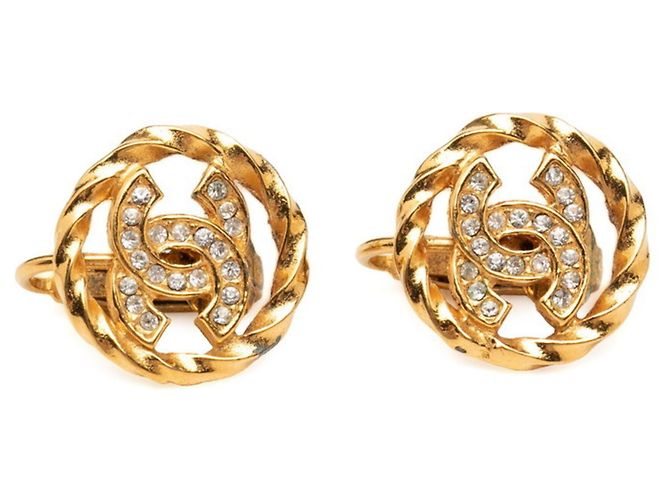Orecchini Chanel Coco Mark Round Twist Design D'oro