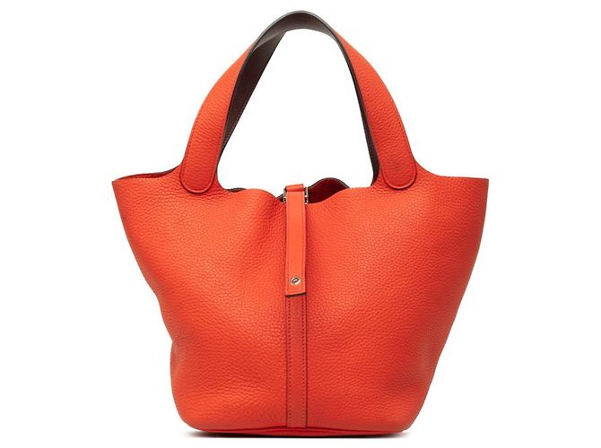 Hermès Sac à main Hermes Picotin Lock Touch MM Rouge Orange
