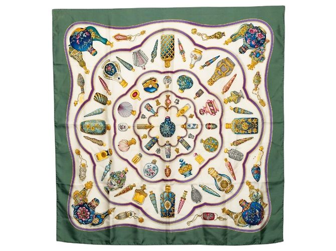 Hermès Pañuelo Hermes Carre 90 Multicolor Verde
