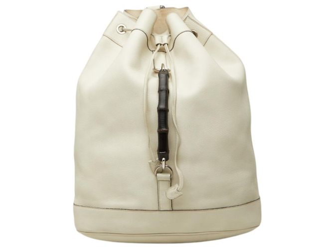Bamboo Zaino Gucci in pelle bianca con bambù Bianco