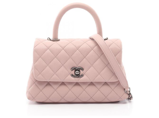 Borsa a mano 2-Way Chanel Coco Handle Flap Matelassé Rosa
