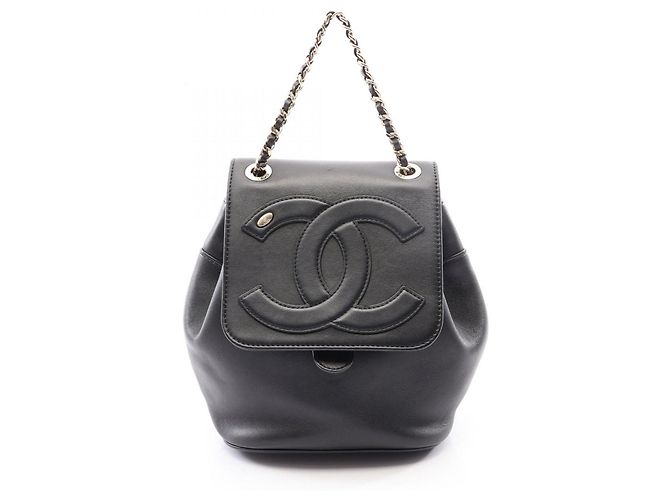 Mochila/Bolso Chanel Coco Mark Chain Negro