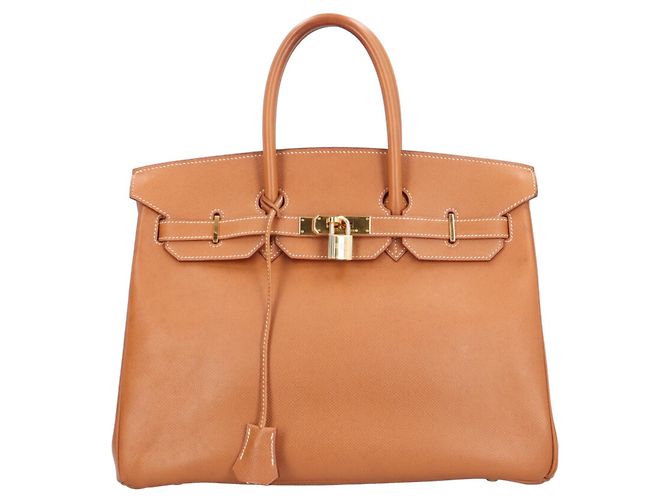 Hermès Bolsa Hermes Birkin 35 em couro Togo marrom Dourado