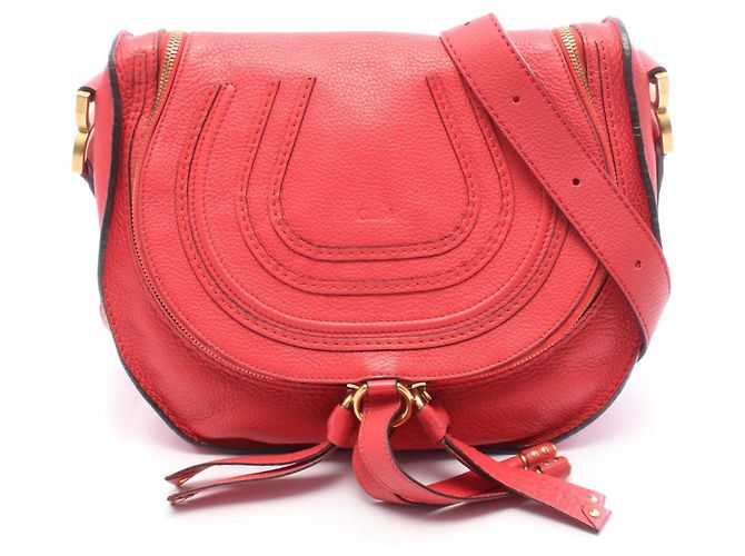 Chloé Marcie Schultertasche aus rotem Leder