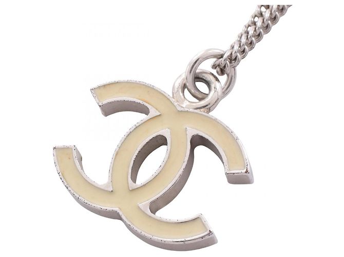 Colar Chanel Coco Mark Prata Cru