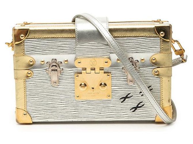 Borsa a tracolla Louis Vuitton Metallic Epi Petite Malle Multicolore