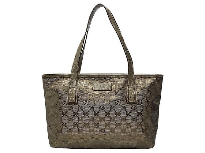 Saco Tote Gucci GG Estampado Dourado Metálico