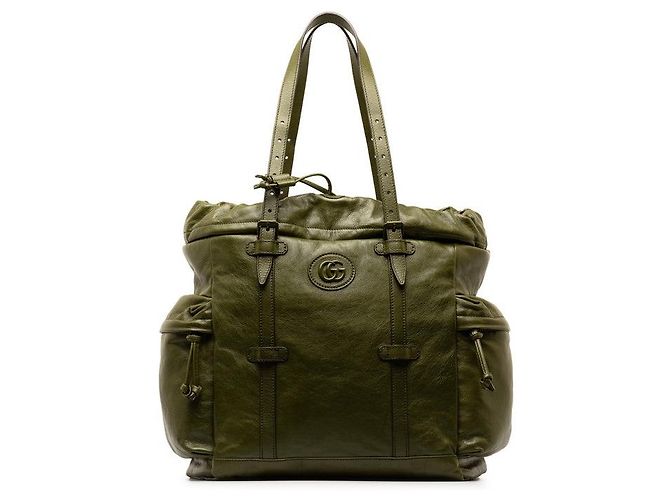 Bolso Tote con Cordón Gucci Double G Verde