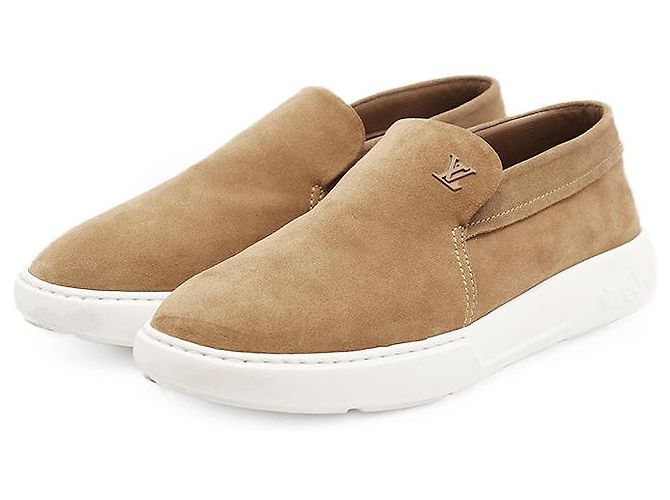 Mocassins en daim Louis Vuitton Pacific Line Marron Blanc