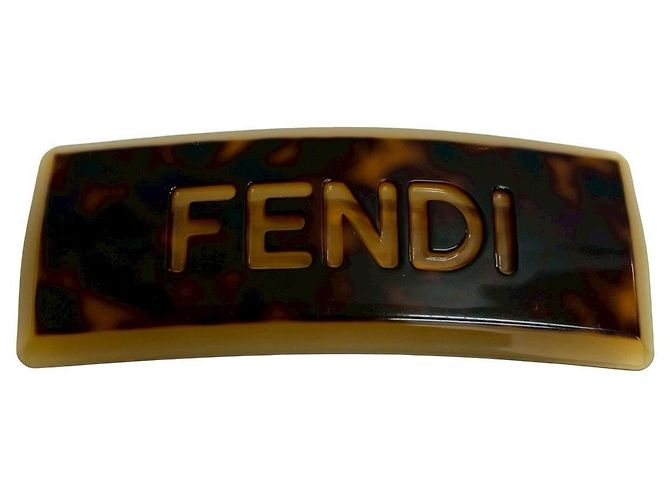 Fendi Barrette Brown Plastic