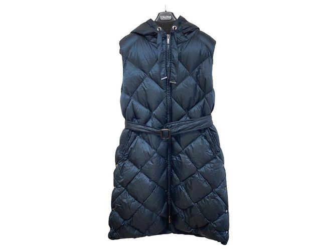 Max Mara The Cube Down Vest Coat Blue Navy blue