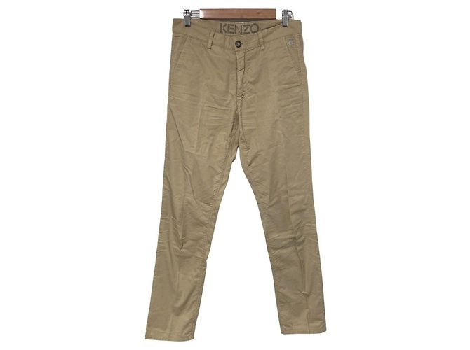Pantalones de algodón Kenzo Icon Motif Beige