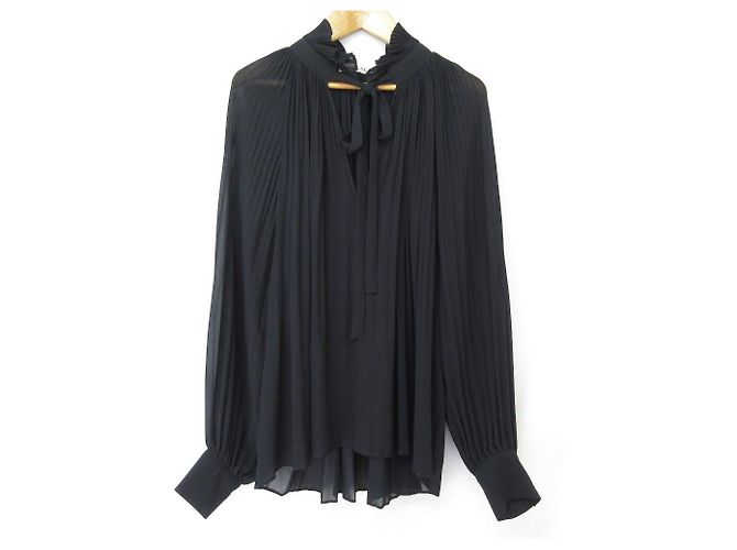 Autre Marque L'UNE Plisseebluse Blau Marineblau