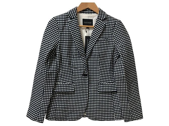Autre Marque Banana Republic Check Tailored Jacket Black