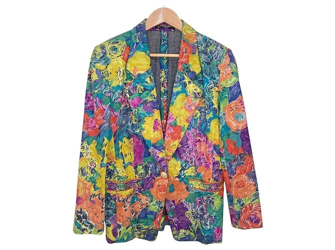 Casaco de ganga e seda com estampado floral LEONARD Multicor