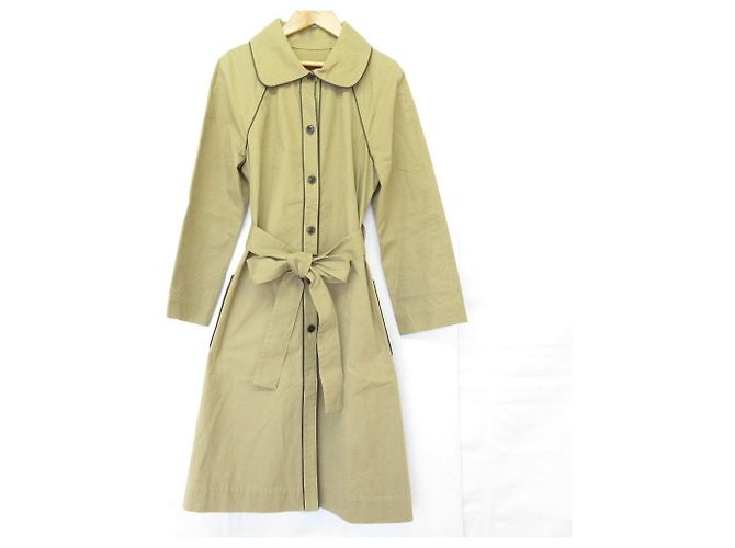 Autre Marque Abrigo largo Lisette Piping Beige