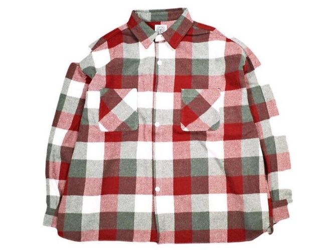 Autre Marque B omnivore BLOCK CHECK SHIRTS Camicia in flanella Rosso