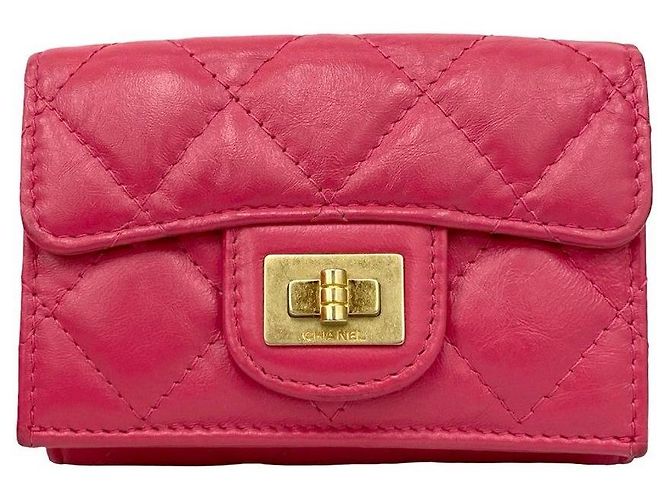 Chanel 2.55 Lambskin Trifold Wallet Pink