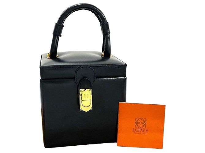 Sac à main Loewe Anagram en cuir de veau Bleu Bleu Marine