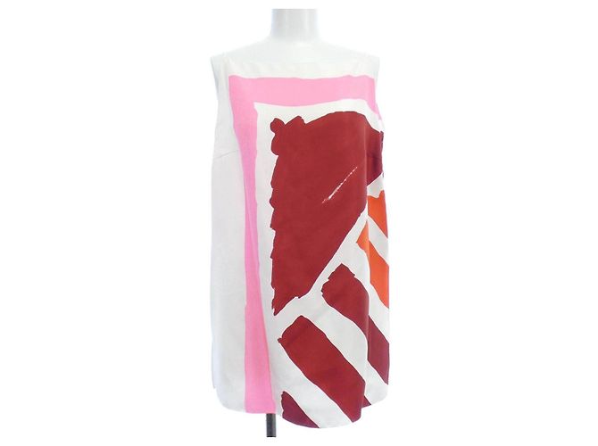 Autre Marque Canotta in seta Christian Dior Bianco Rosso