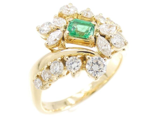 Autre Marque Anello Ginza Tanaka Au750 Smeraldo D'oro