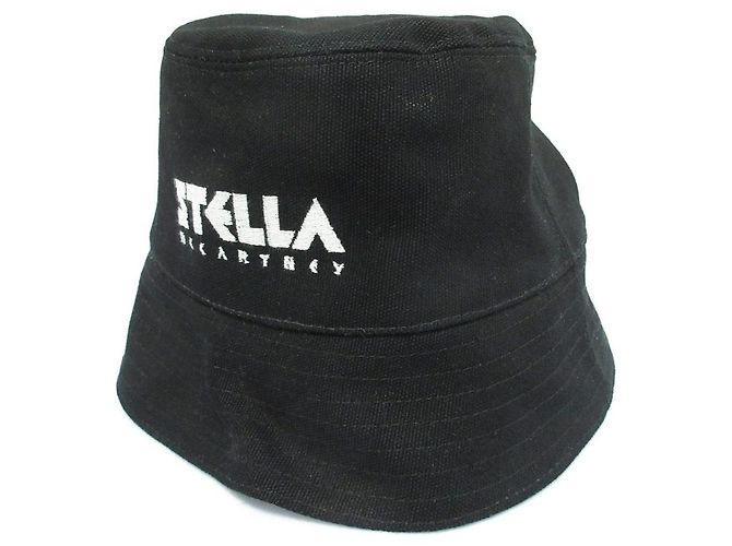 Stella Mc Cartney Stella McCartney Embroidered Bucket Hat Black