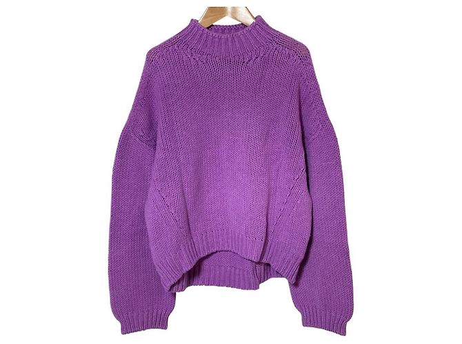 Autre Marque LE CIEL BLEU Low Gauge Strickpullover Lila